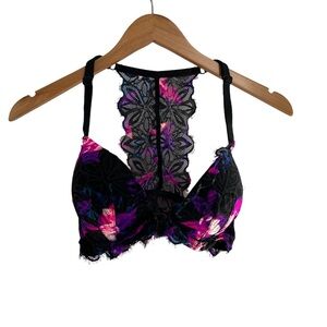 VICTORIA'S SECRET PINK Padded Push-Up Floral Racerback Bra